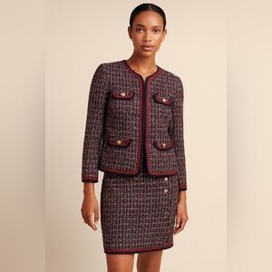 Talbots | Two Piece Matching Gold Button Tweed Jacket and Skirt Business Casual